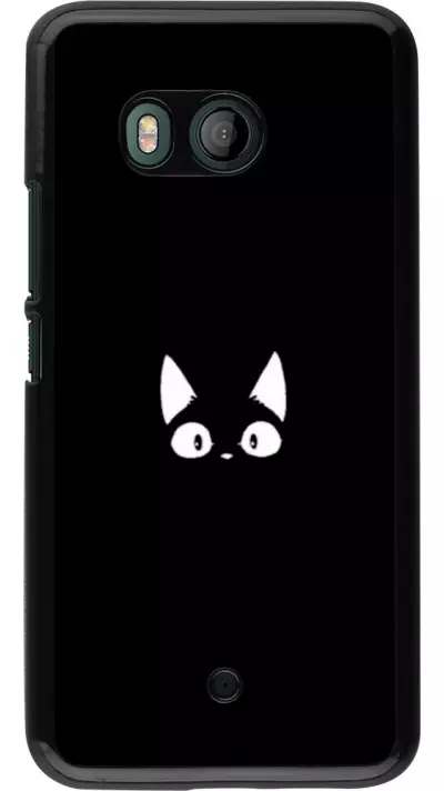 Coque HTC U11 - Funny cat on black