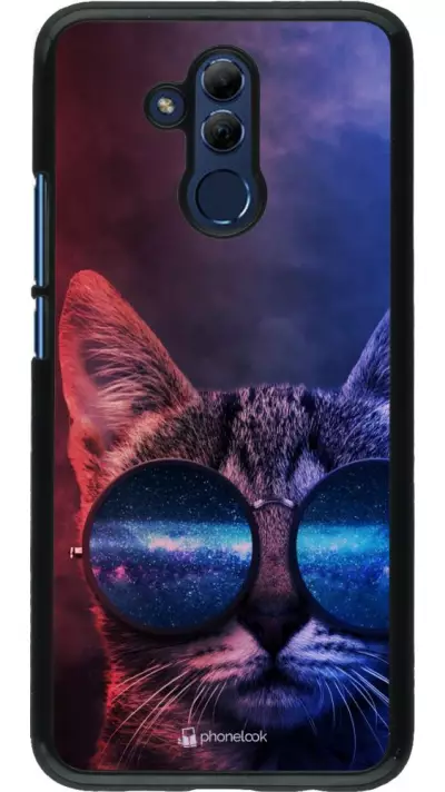 Coque Huawei Mate 20 Lite - Red Blue Cat Glasses