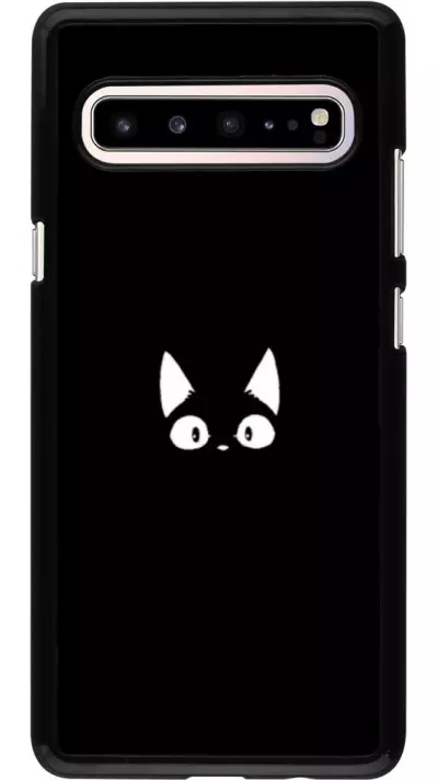 Coque Samsung Galaxy S10 5G - Funny cat on black