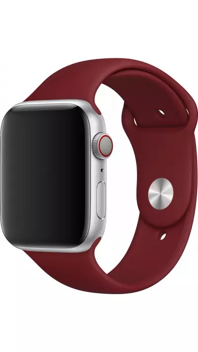 Bracelet sport en silicone rouge bordeau - Apple Watch 42mm / 44mm / 45mm