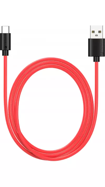 Câble chargeur (1 m) USB-C vers USB-A - PhoneLook noir/- Rouge