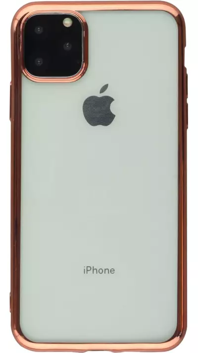 Coque iPhone 11 Pro Max - Electroplate or - Rose