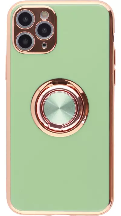 Coque iPhone 11 Pro Max - Gel Bronze avec anneau vert clair